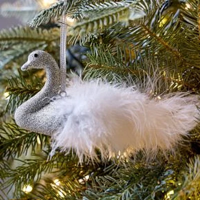 Swan Ornament, Silver