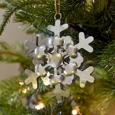 Galvanized Metal Snowflake Ornament