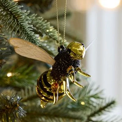 Glass Flying Bee Ornament