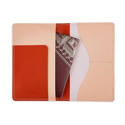 Recycled Leather Passport Holder, Pink