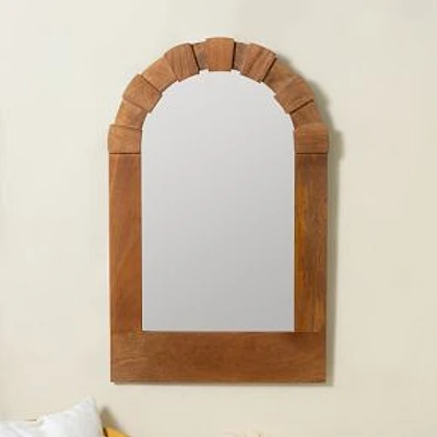 Penny Wood Wall Mirror, Natural, 24"Wx38"H