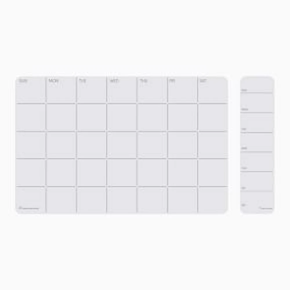 Dry Erase weekly and Monthly Planner Bundle, Set of 2, White