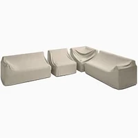 Santa Fe Slatted 4 Piece Sectional Set 6: L-Shaped 4 Piece Sectional Protective Cover