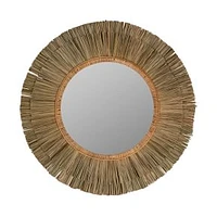 Sea Grass Round Wall Mirror, 34" Diam