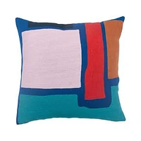 Leah Singh Blah Blah Square Pillow Ivory Wool Linen Pillow