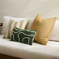 Outdoor Abstract Roping Pillow, 12x21, Fern Green