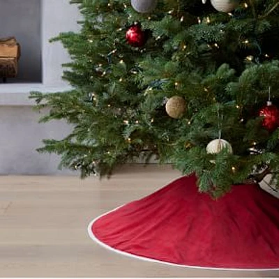 Velvet Tree Skirt, Red, 48"D