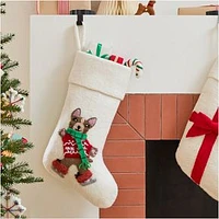 Santa & Friends Felt Stockings Skating Frenchie