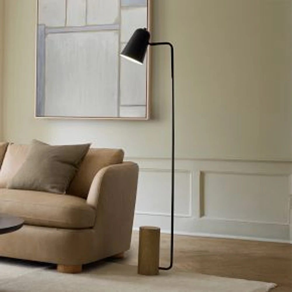 Liam Task Floor Lamp, 59" H, Wood and Metal, Dark Bronze