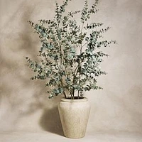 Faux Potted Eucalyptus Tree, 8', Green