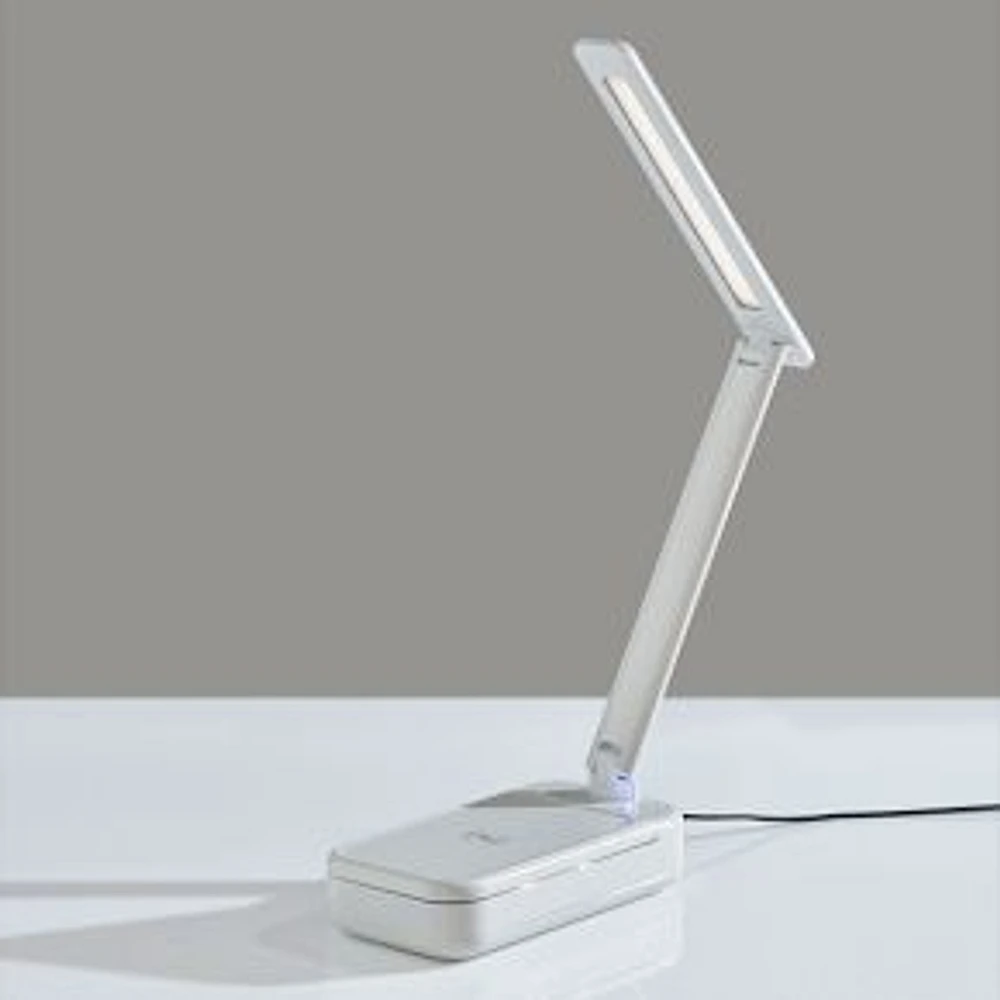 UV-C Sanitizing Desk Lamp w. Wireless Charging & Smart Switch, White