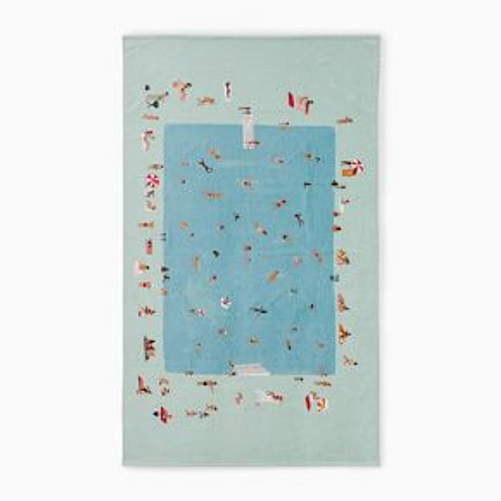 Pool Scene Beach Towel, 40" x70"