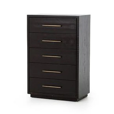 Alexa 30" Tall 5-Drawer Dresser, Burnished Black