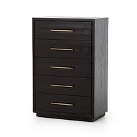 Alexa 30" Tall 5-Drawer Dresser, Burnished Black