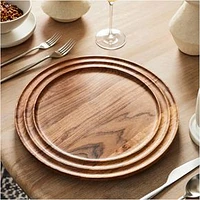 Grooved Wood Charger, Natural