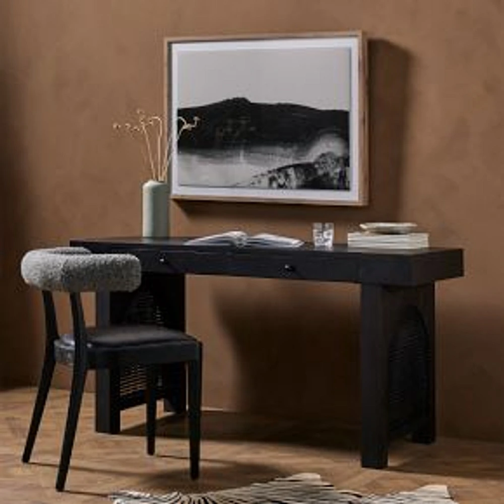 Cane 60" Desk, Black Wash