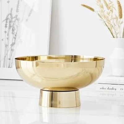 Foundations Metal Centerpiece Bowl, Antique Brass