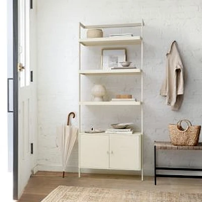 Blaine 31.5" Shelf Unit With Storage, Ivory