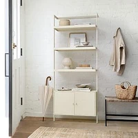 Blaine 31.5" Shelf Unit With Storage, Ivory