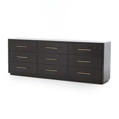 Alexa 88" 9-Drawer Dresser, Burnished Black