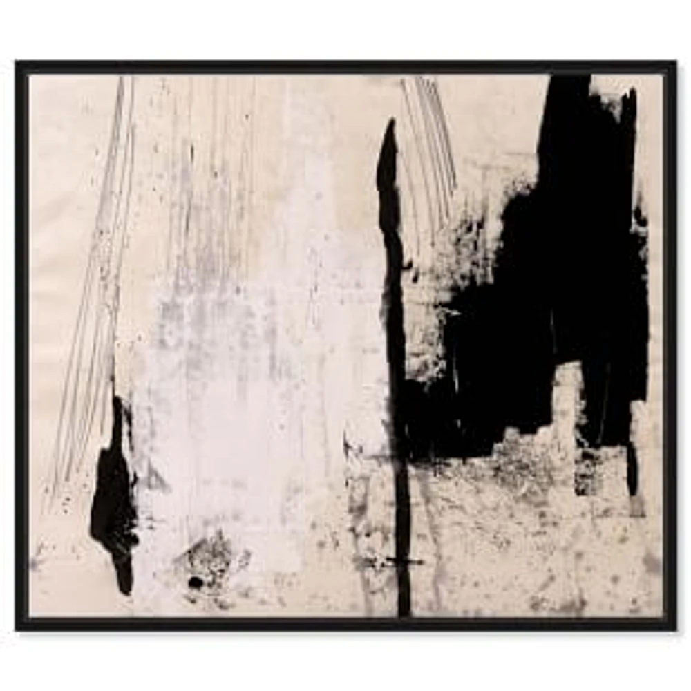 'Cascading Shade' Abstract Wall Art, Black, 45" x 36"