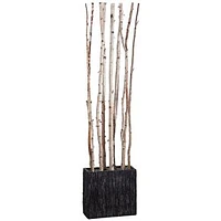 Faux Potted Birch Tree Divider W/ Planter, 7.5', Natural