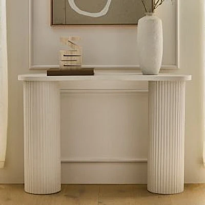 Fluted 48" Console, White