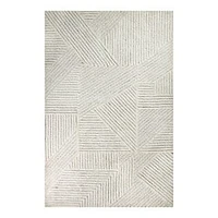 Almond Valley Washable Wool Rug, 5'7"X8', Natural