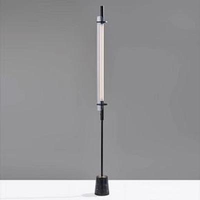 Flair LED Floor Lamp, Black w. Antique Brass Accents