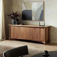 Celenne Sideboard-Natural Walnut-Natural Walnut Veneer-Black Iron