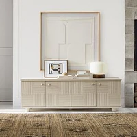 Hazel Pencil Reeded 68" Media Console, Cream