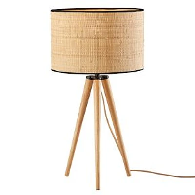 Jackson Table Lamp, Natural Wood w. Black Accents