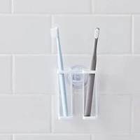 Yamazaki Suction Cup Toothbrush Holder, White