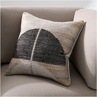 Outdoor Half Circle Pillow, Black, 18x18