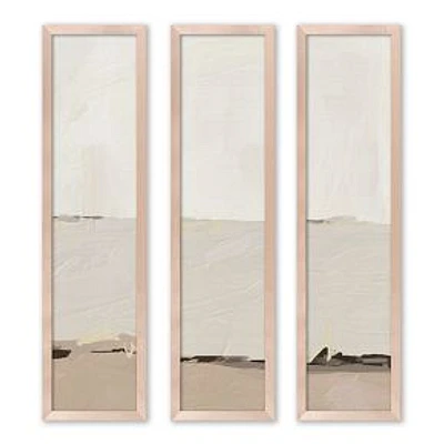 White Sands Triptych by Coup dEsprit Ltd, Framed Paper, 8x32, Maple