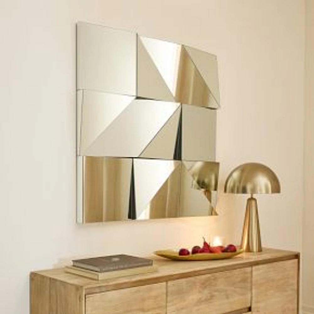 Square Mosaic Wall Mirror, Glass, 40" x 40"