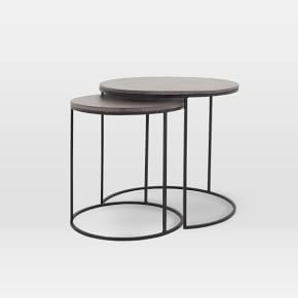 Lavastone 19.75" Nesting Side Tables, Black