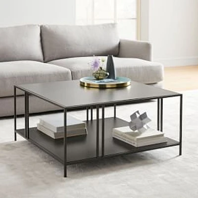 Profile 34" Sq. Coffee Table, Dark Bronze