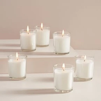 Unscented Wax Votives, Set of 6