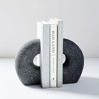 Lava Rock Bookends, Anchor Gray, Set of 2