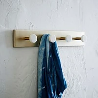 Deco Marble Hook, Marble + Antique Brass