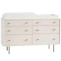 Modernist Changing Table Pack, 6 Drawers, White + Winter Wood, WE Kids