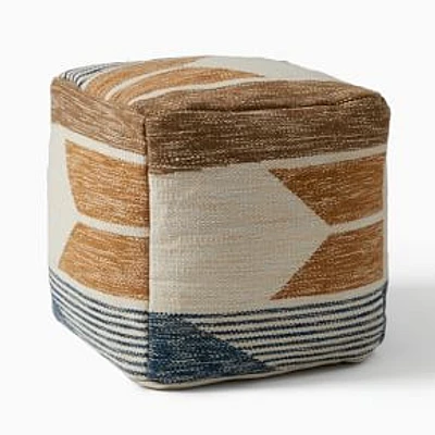 Desert Stream Pouf, Cool Multi, 18"x18"x18"