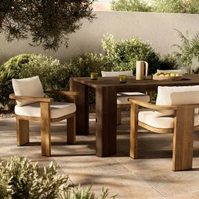 Monet Outdoor Dining Armchair-Alessi Linen-Stained Toasted Brown-FSC