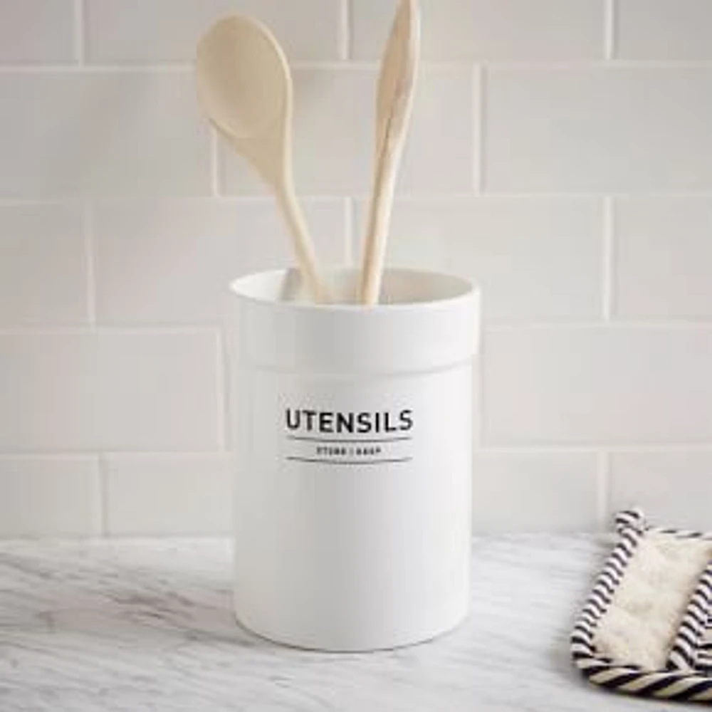 Utility Utensil Holder, White