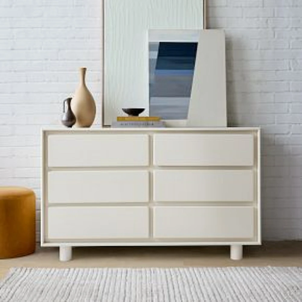 Odell 56"  6-Drawer Dresser, Ivory Lacquer