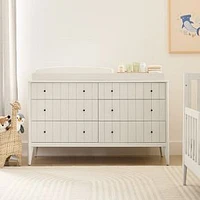 Lively Wide Changing Table, Soft Chalk