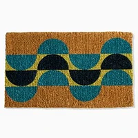 Half Circles Doormat, 18x30, Blue Teal