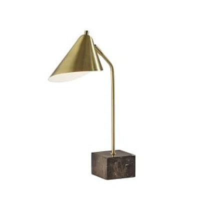 Tapered Cone Shade Task Lamp, Brown Marble