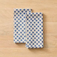 Pia Block-printed Linen Table Napkin, Set of 2, Blue